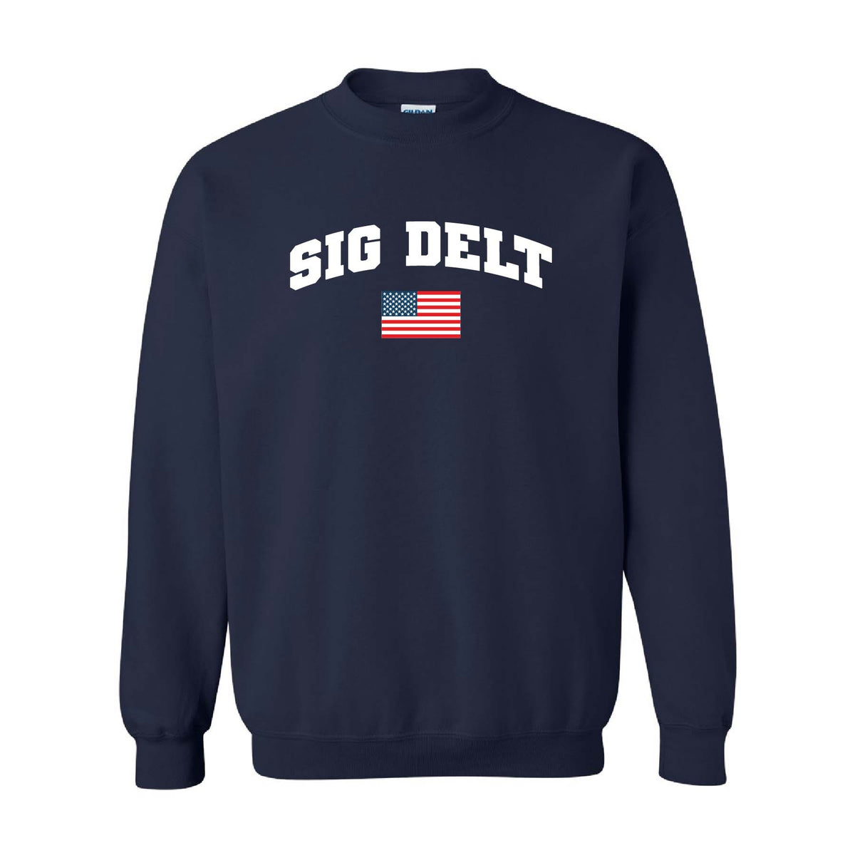Ali & Ariel Embroidered Flag Crewneck Sigma Delta Tau / Medium