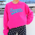 Ali & Ariel Embroidered Hot Pink Sporty Crewneck