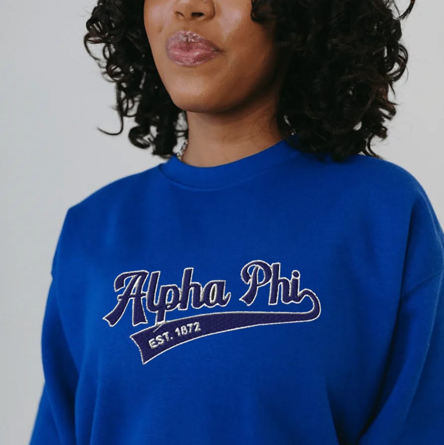 Ali & Ariel Embroidered Royal Sporty Crewneck