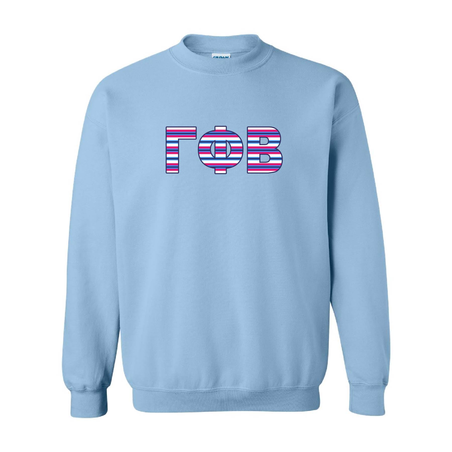 Ali & Ariel Embroidered Stripe Crewneck Gamma Phi Beta / Medium