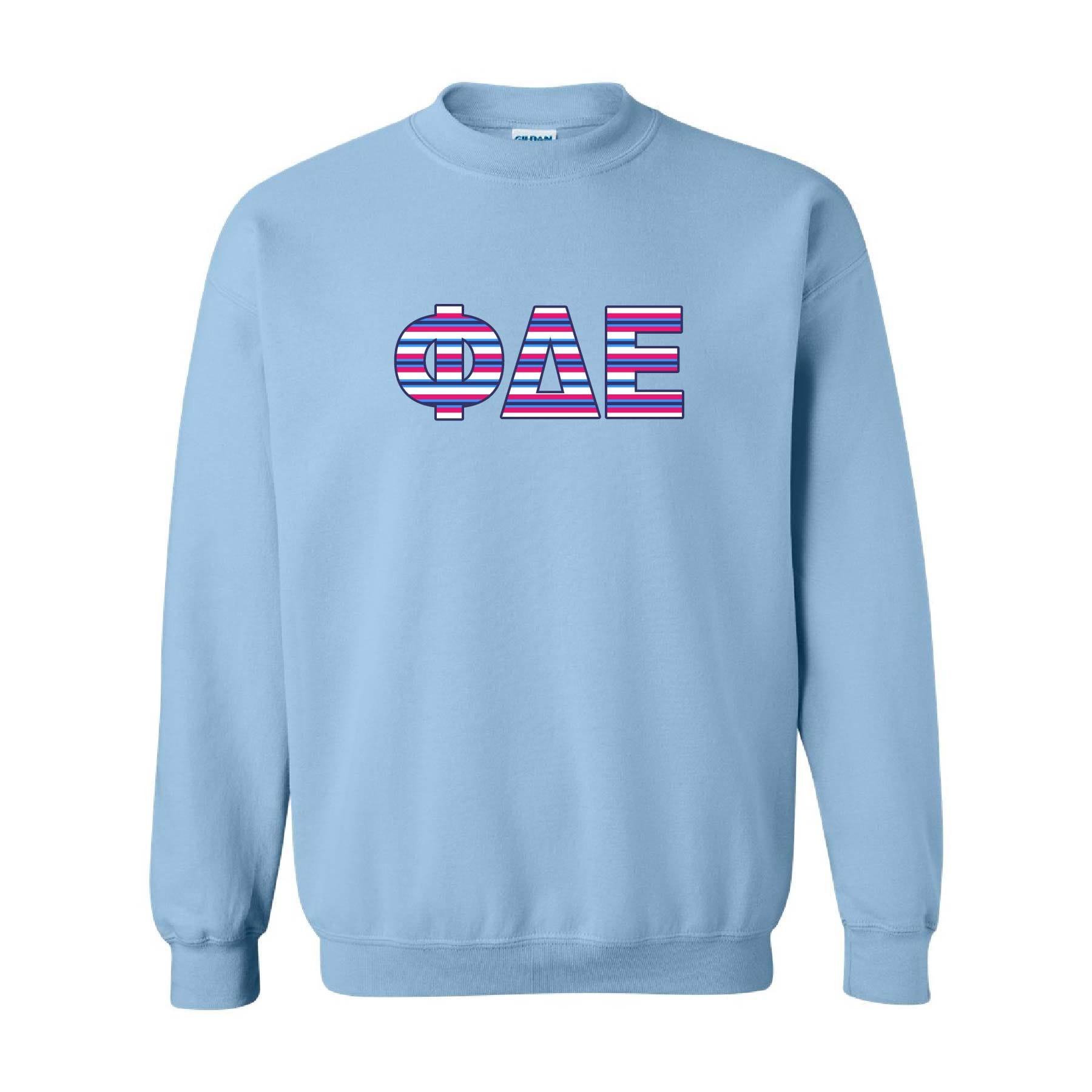 Ali & Ariel Embroidered Stripe Crewneck Phi Delta Epsilon / Medium