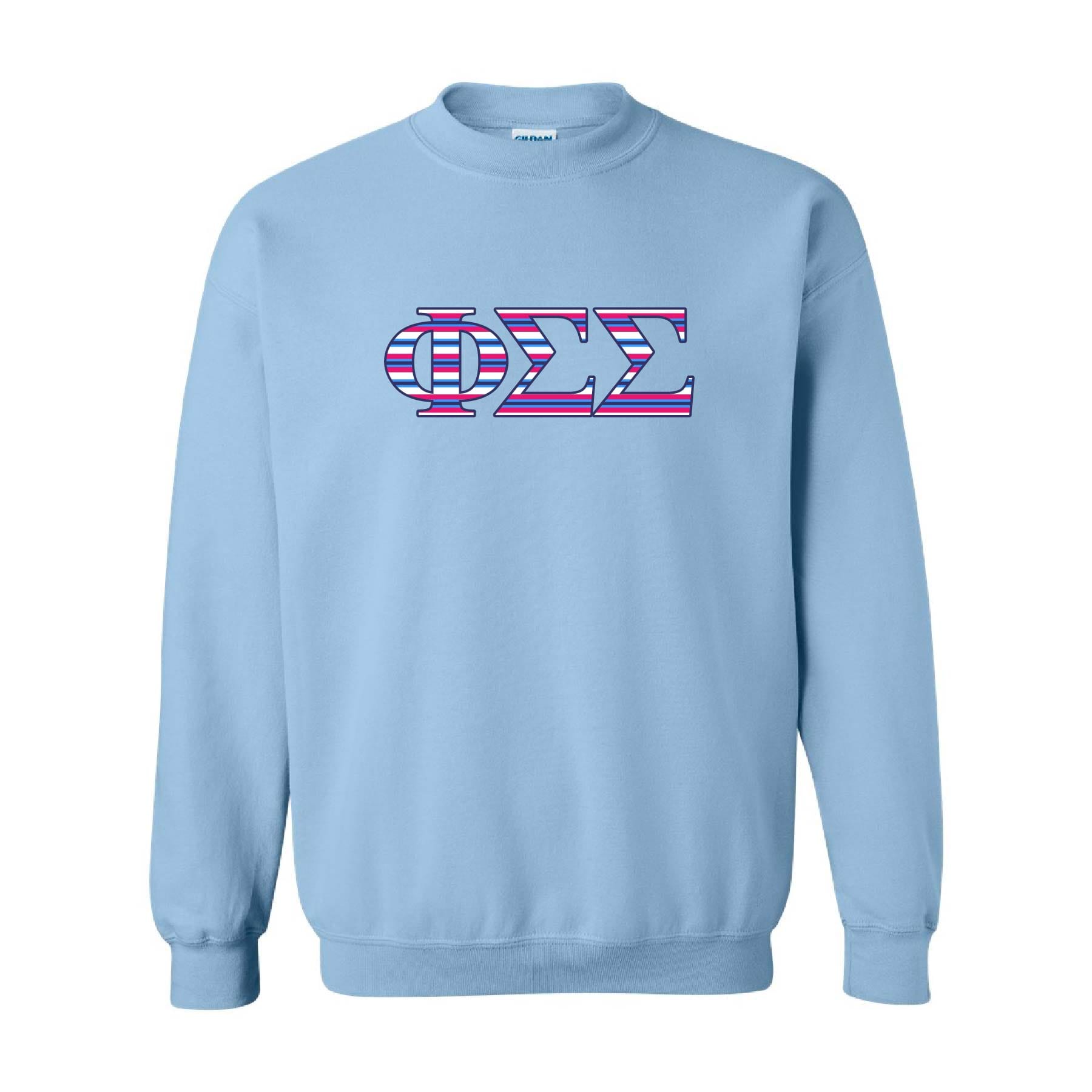 Ali & Ariel Embroidered Stripe Crewneck Phi Sigma Sigma / Medium