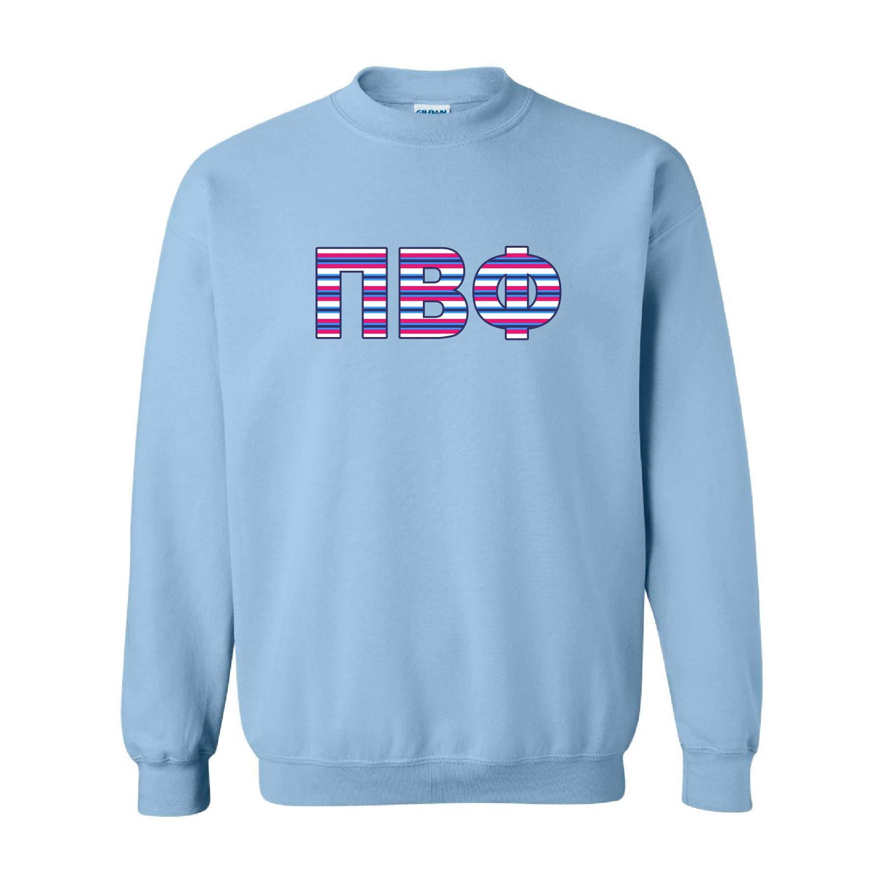 Ali & Ariel Embroidered Stripe Crewneck Pi Beta Phi / Medium