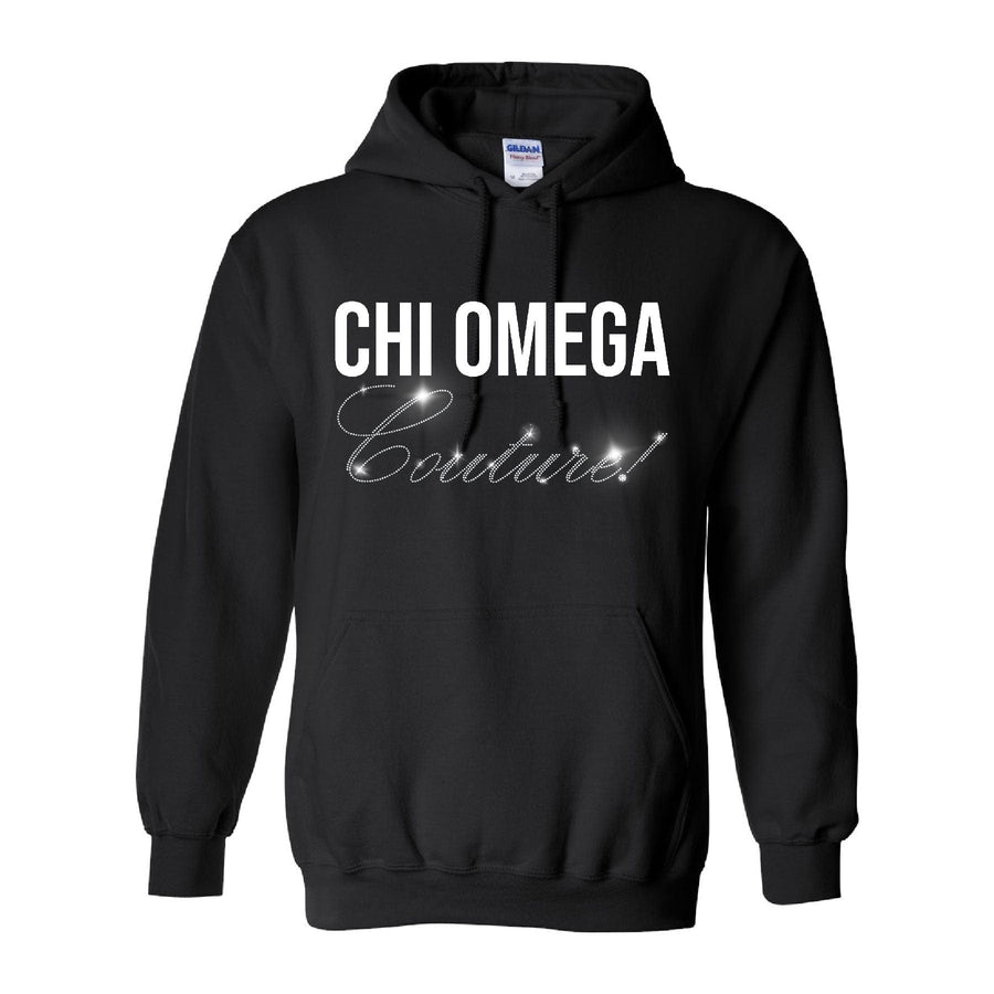 Ali & Ariel Faux Diamond Hoodie Chi Omega / Medium