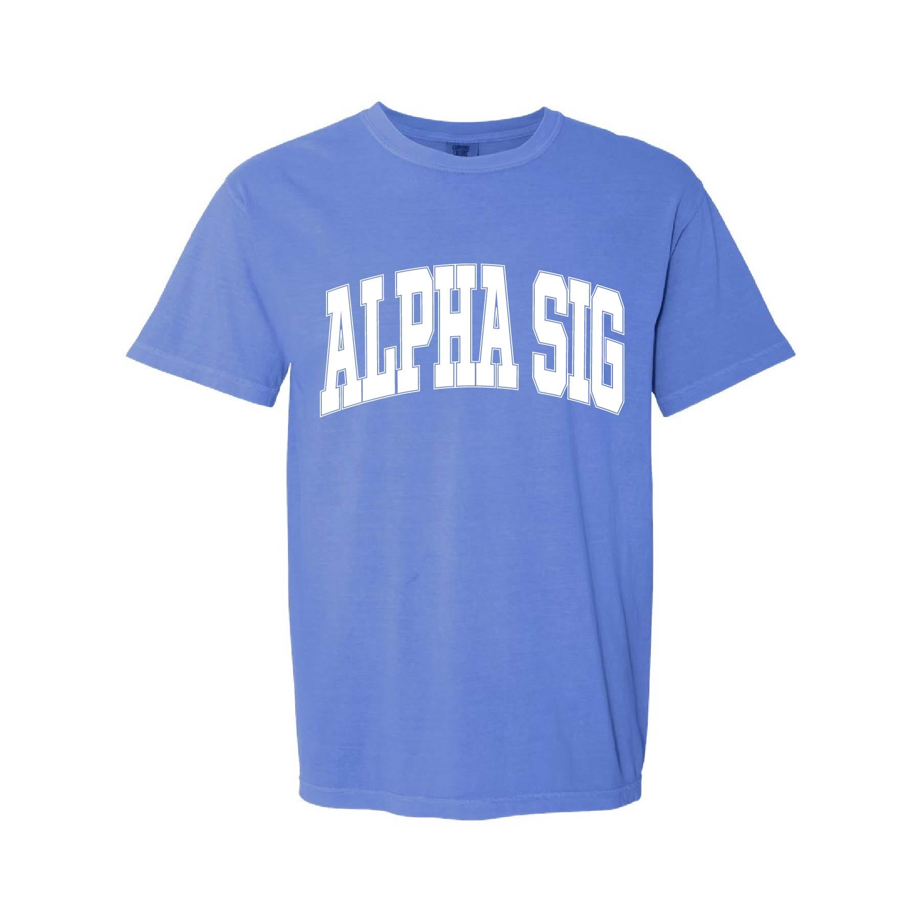 Ali & Ariel Flo Blue Comfort Colors Collegiate Tee Alpha Sigma Alpha / Medium