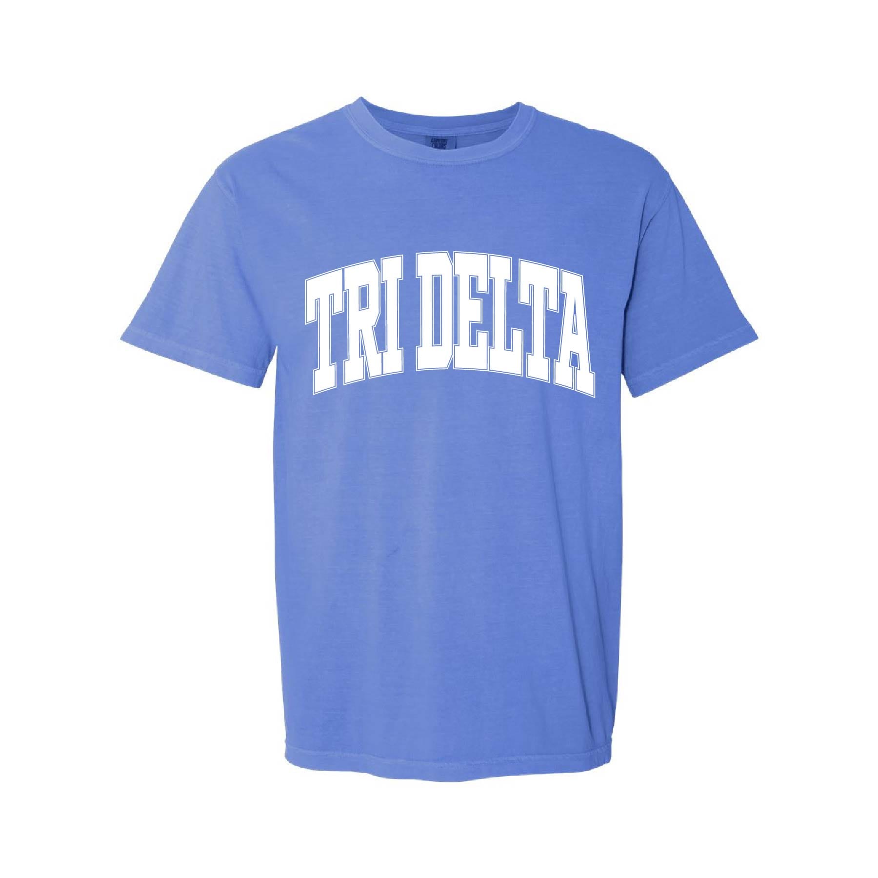 Ali & Ariel Flo Blue Comfort Colors Collegiate Tee Delta Delta Delta / Medium