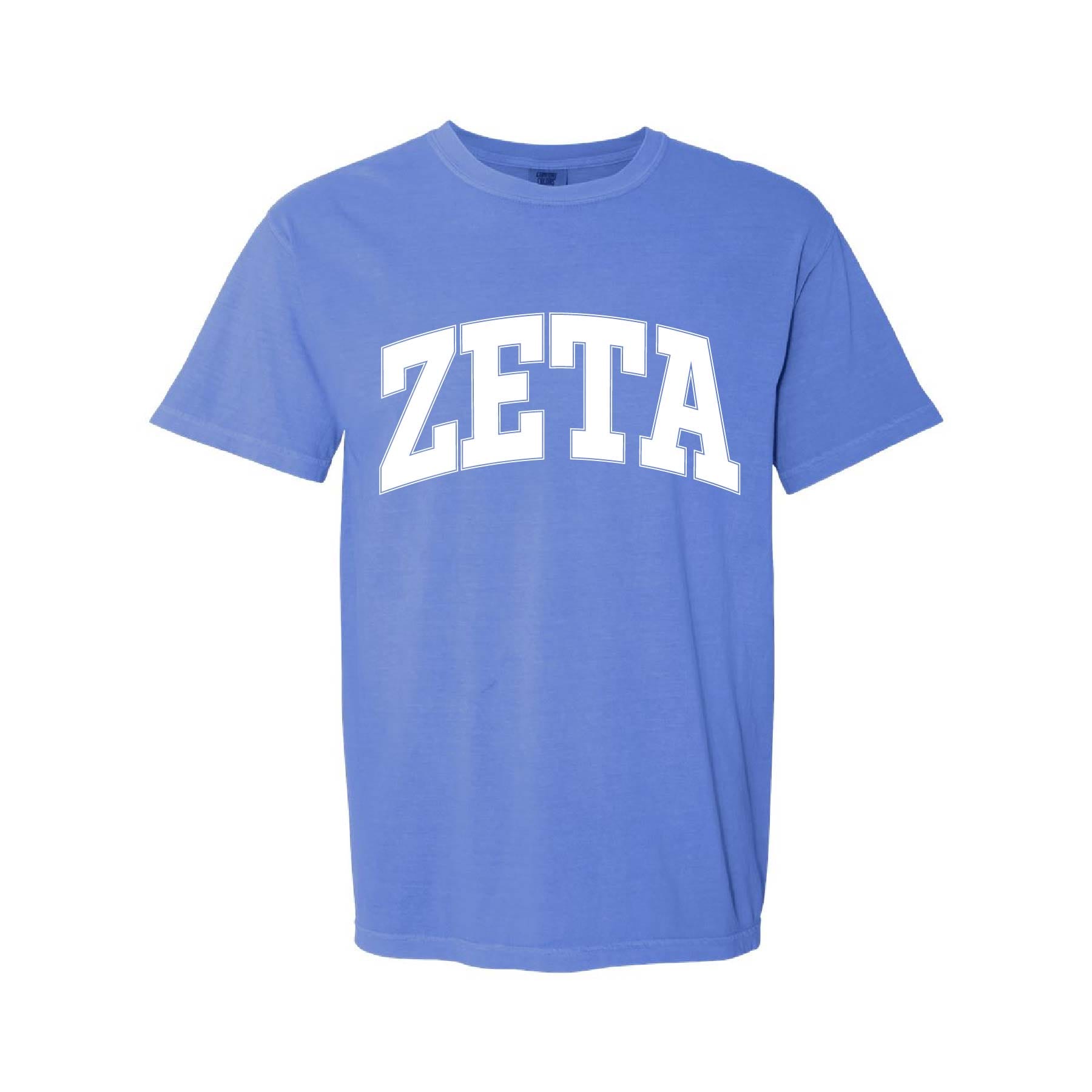 Ali & Ariel Flo Blue Comfort Colors Collegiate Tee Zeta Tau Alpha / Medium