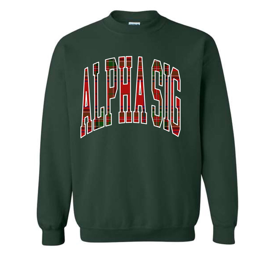 Ali & Ariel Forest Plaid Crewneck