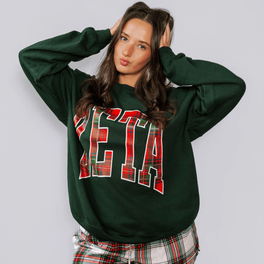 Ali & Ariel Forest Plaid Crewneck