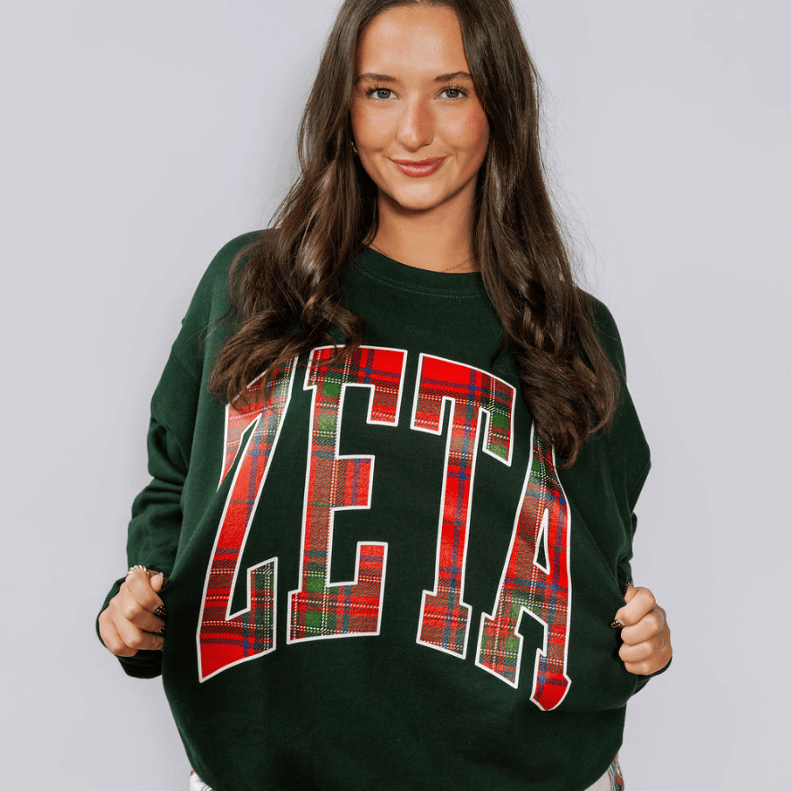 Ali & Ariel Forest Plaid Crewneck