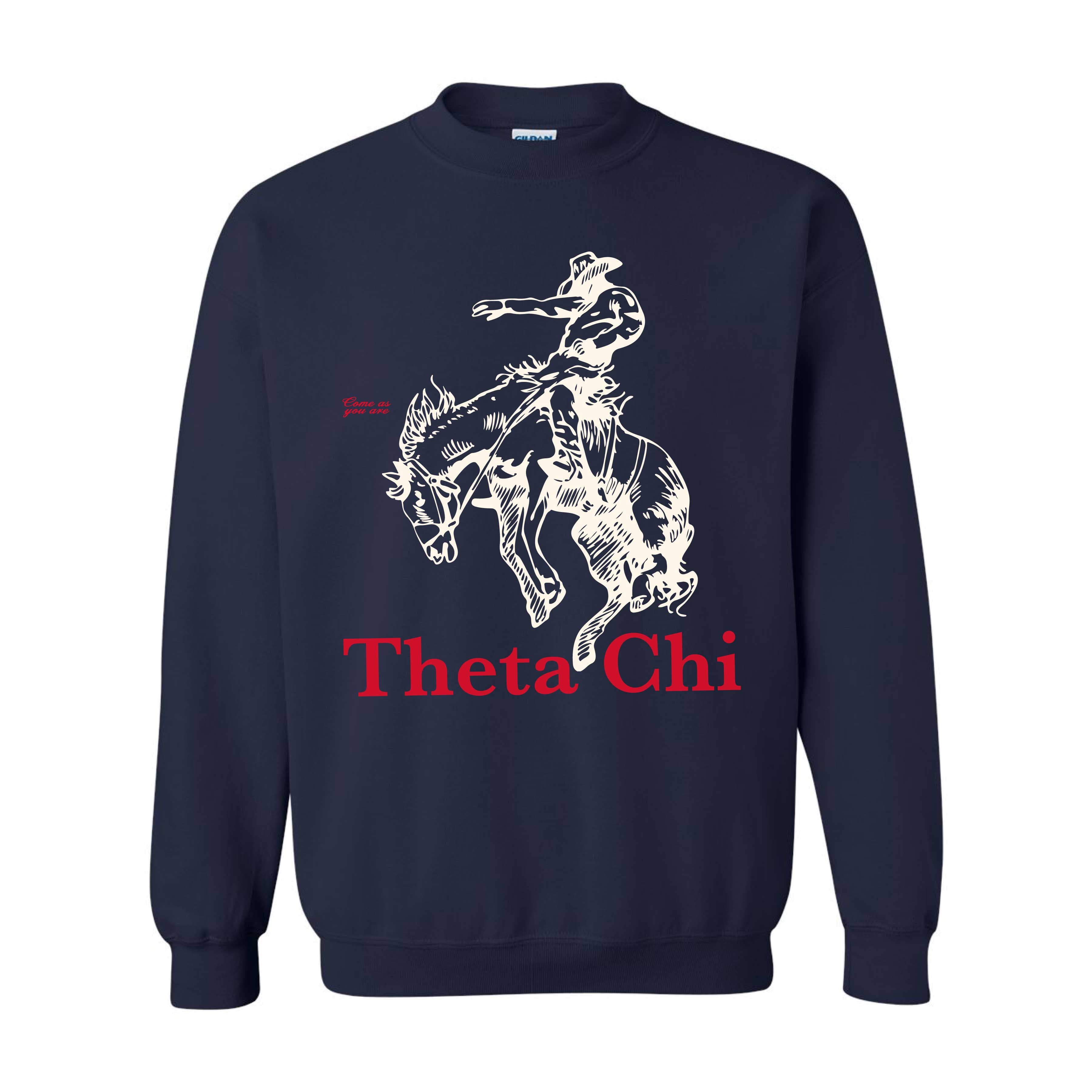 Ali & Ariel Fraternity Bronco Crewneck Theta Chi / Medium