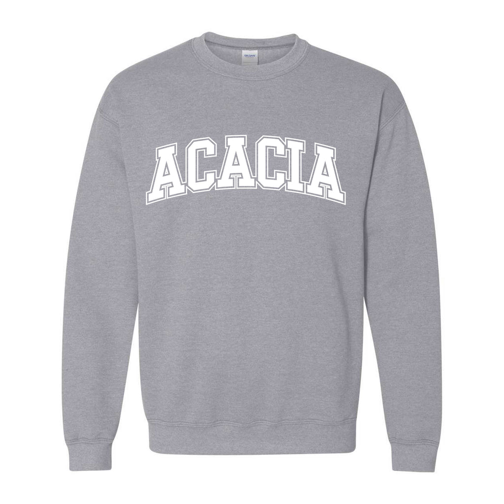 Ali & Ariel Fraternity Grey Collegiate Crewneck ACACIA / Medium