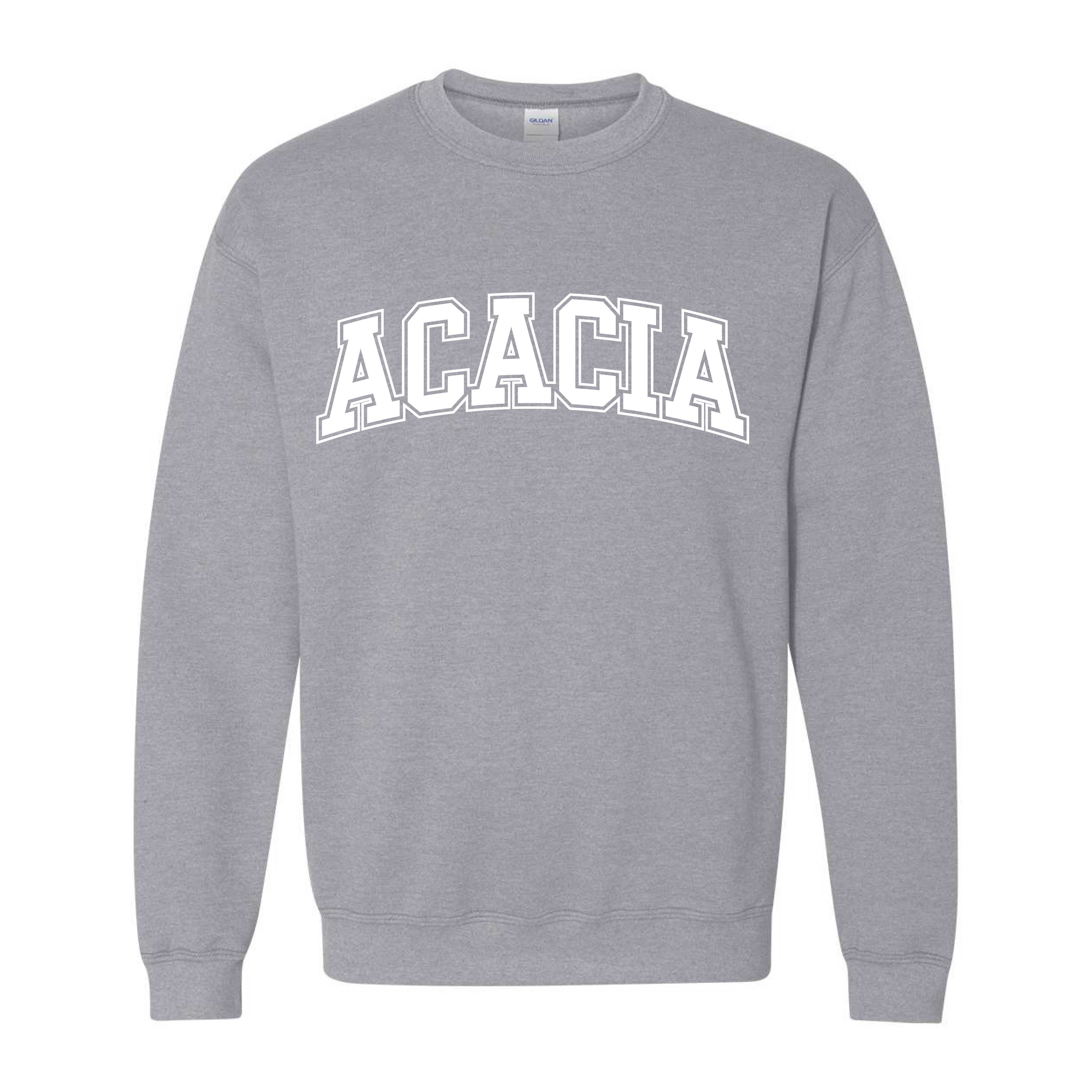 Ali & Ariel Fraternity Grey Collegiate Crewneck ACACIA / Medium