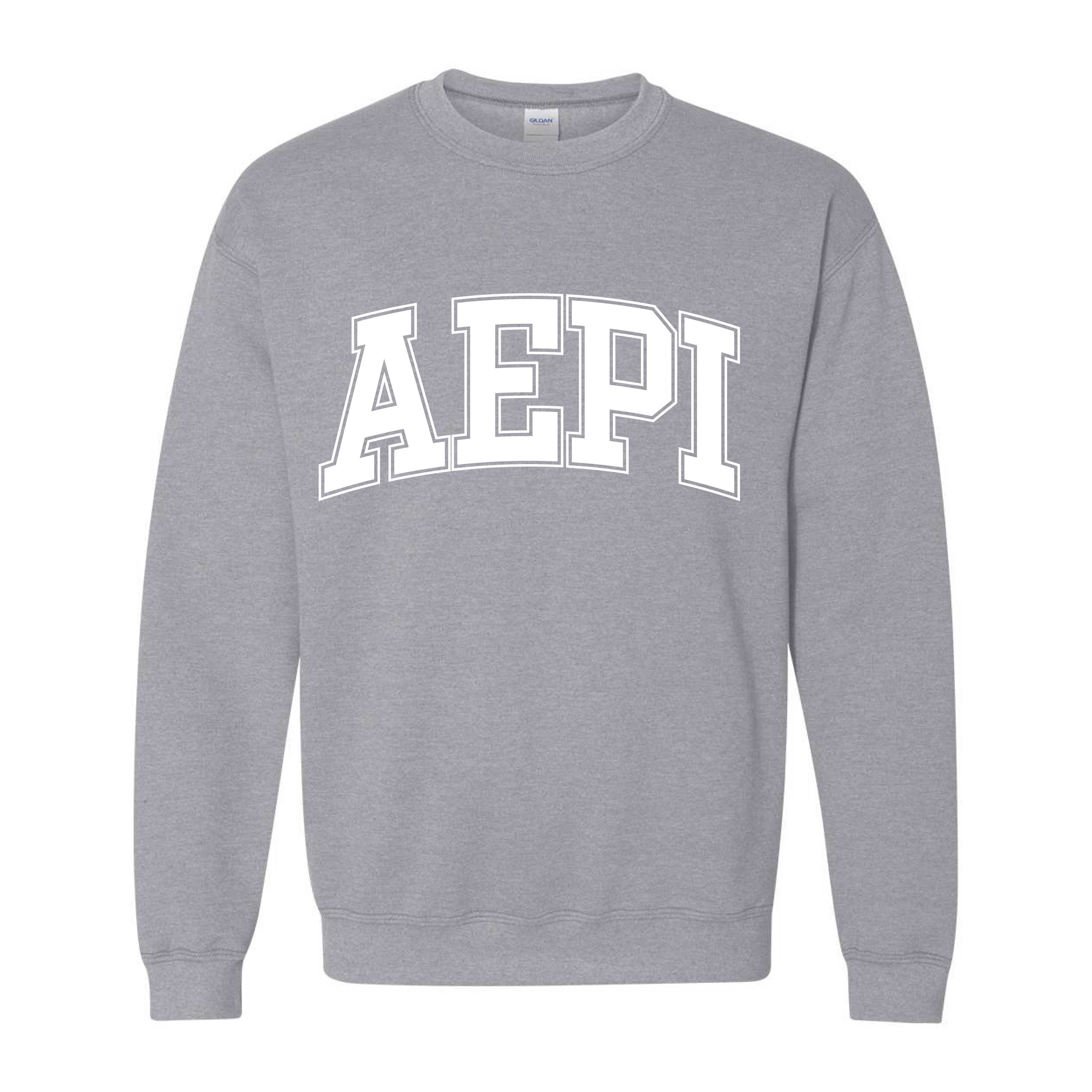 Ali & Ariel Fraternity Grey Collegiate Crewneck Alpha Epsilon Pi / Medium