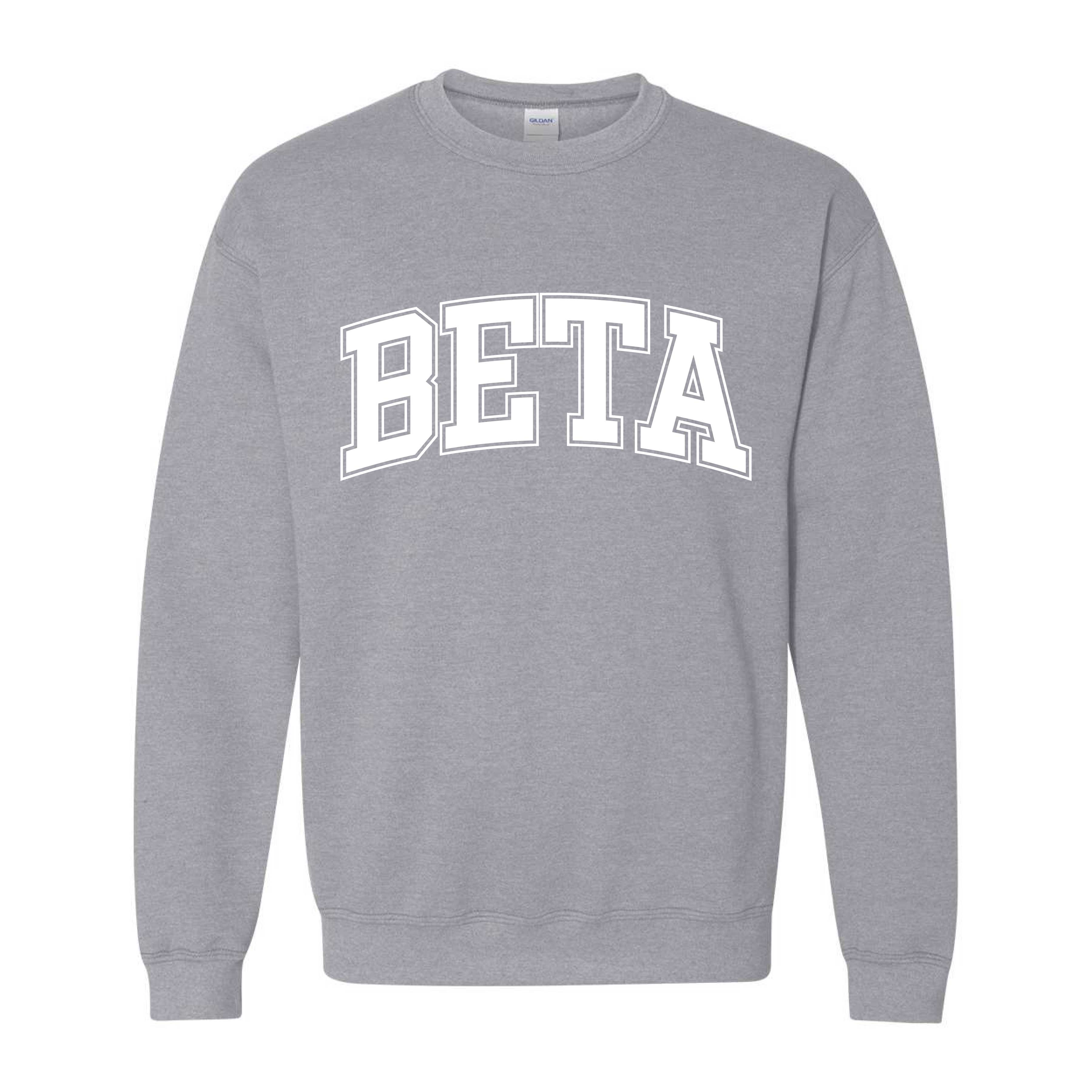 Ali & Ariel Fraternity Grey Collegiate Crewneck Beta Theta Pi / Medium