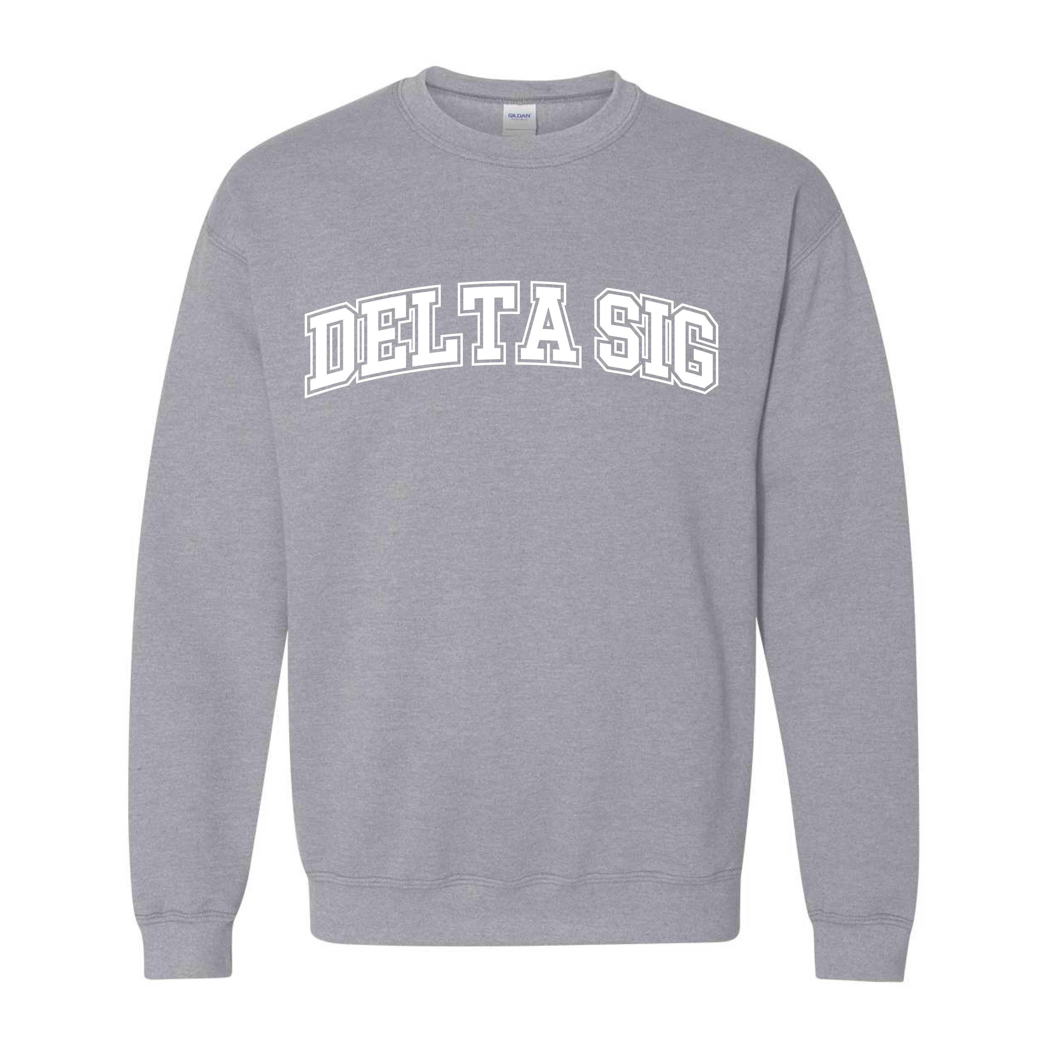 Ali & Ariel Fraternity Grey Collegiate Crewneck Delta Sigma Phi / Medium