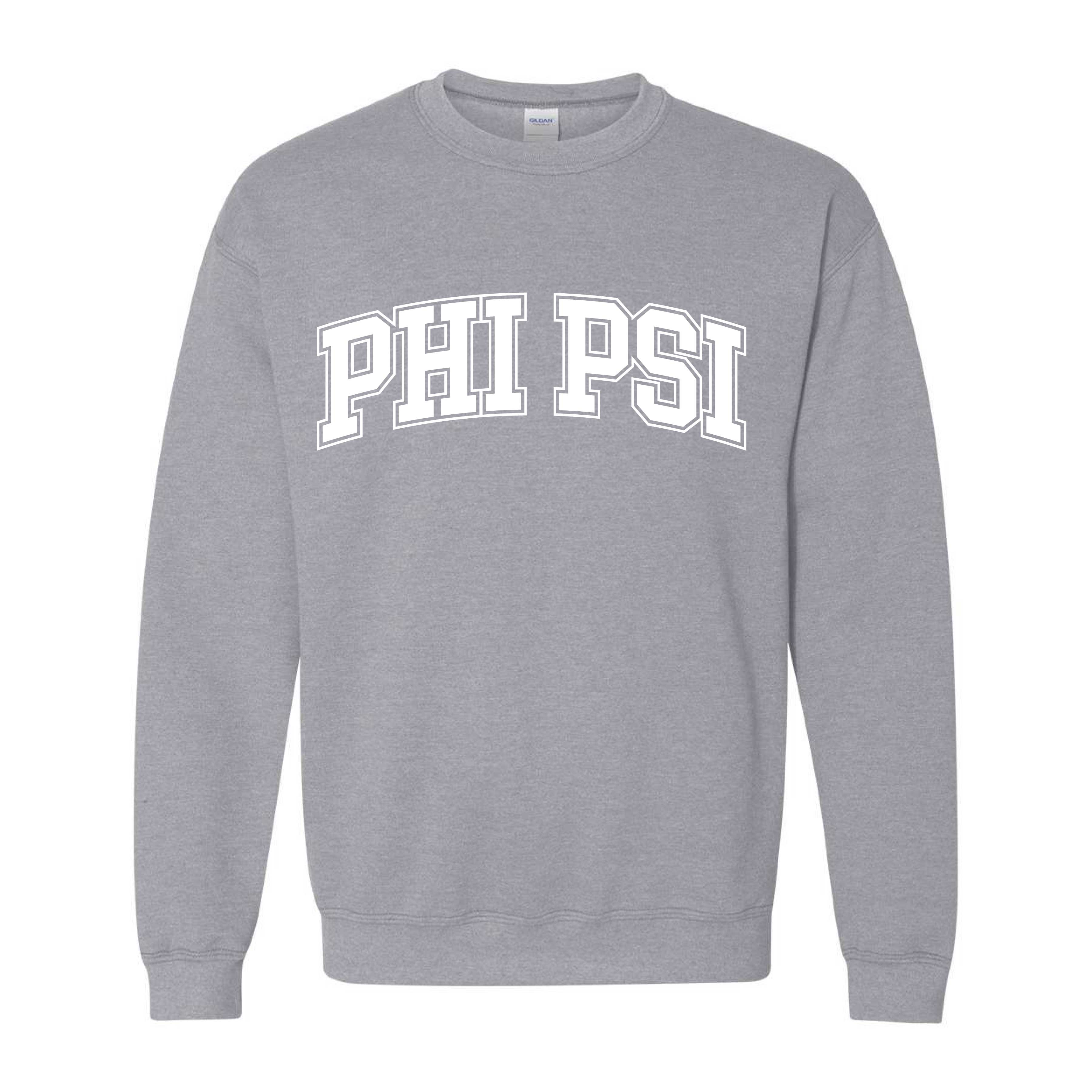 Ali & Ariel Fraternity Grey Collegiate Crewneck Phi Kappa Psi / Medium