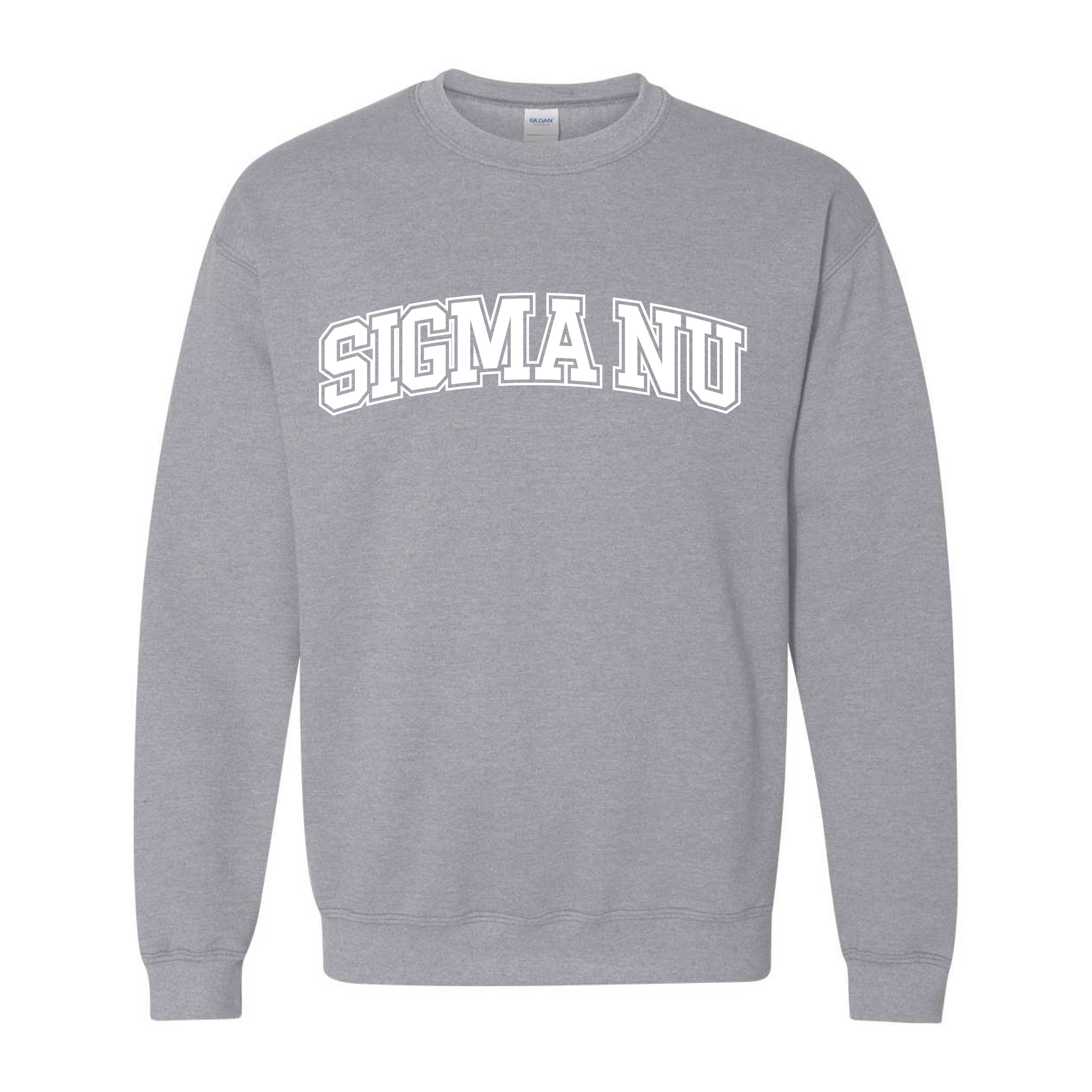 Ali & Ariel Fraternity Grey Collegiate Crewneck Sigma Nu / Medium