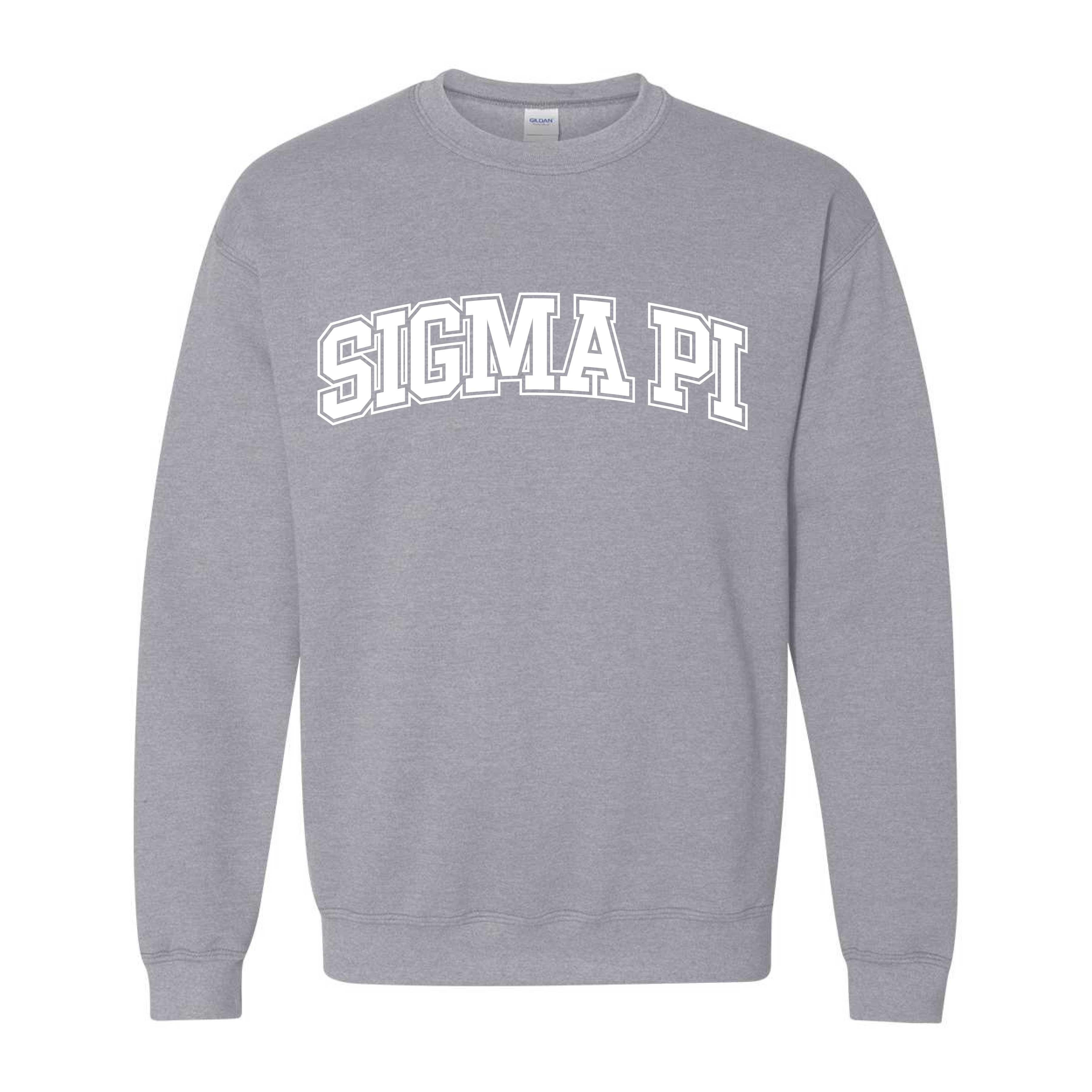 Ali & Ariel Fraternity Grey Collegiate Crewneck Sigma Pi / Medium