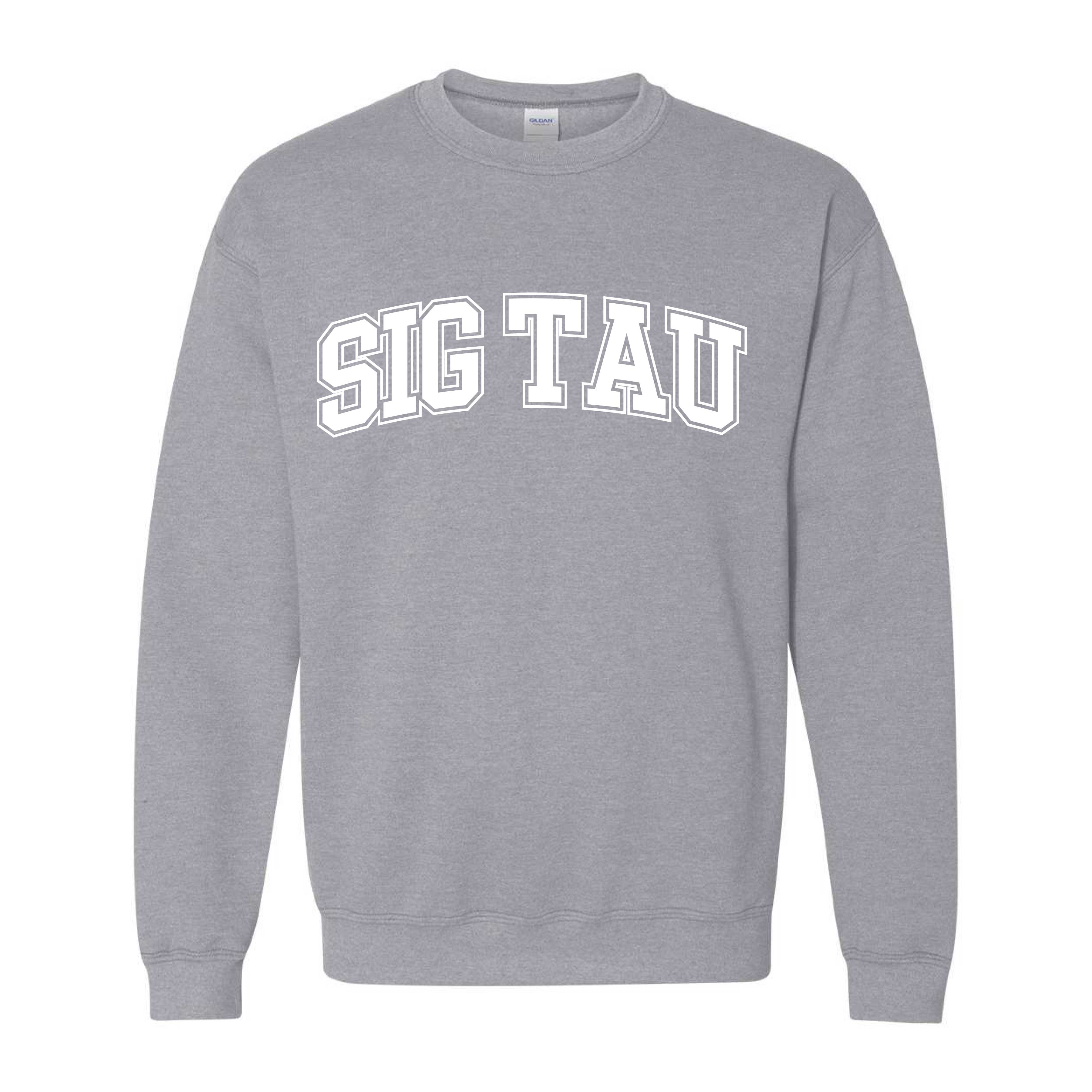 Ali & Ariel Fraternity Grey Collegiate Crewneck Sigma Tau Gamma / Medium