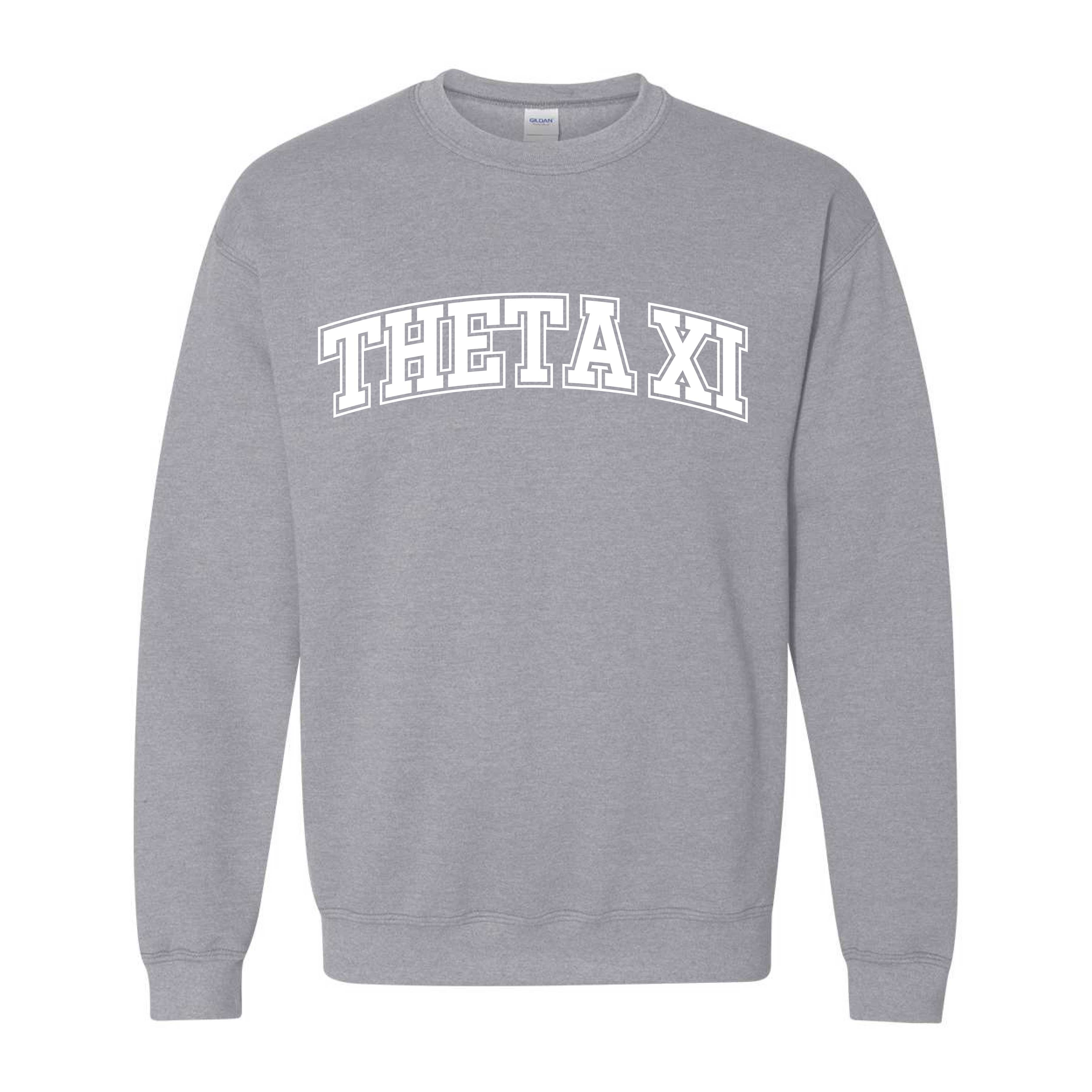 Ali & Ariel Fraternity Grey Collegiate Crewneck Theta Chi / Medium