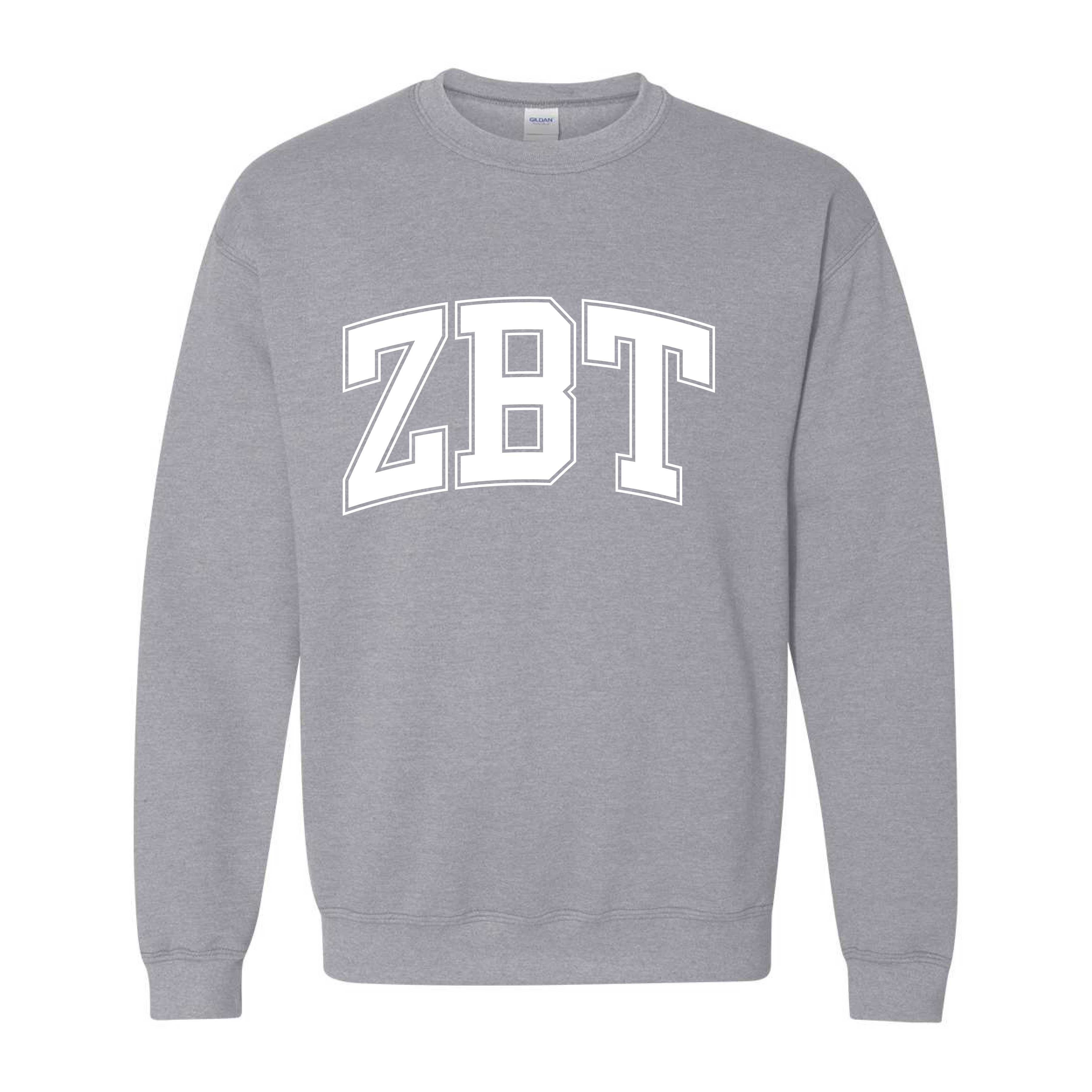 Ali & Ariel Fraternity Grey Collegiate Crewneck Zeta Beta Tau / Medium