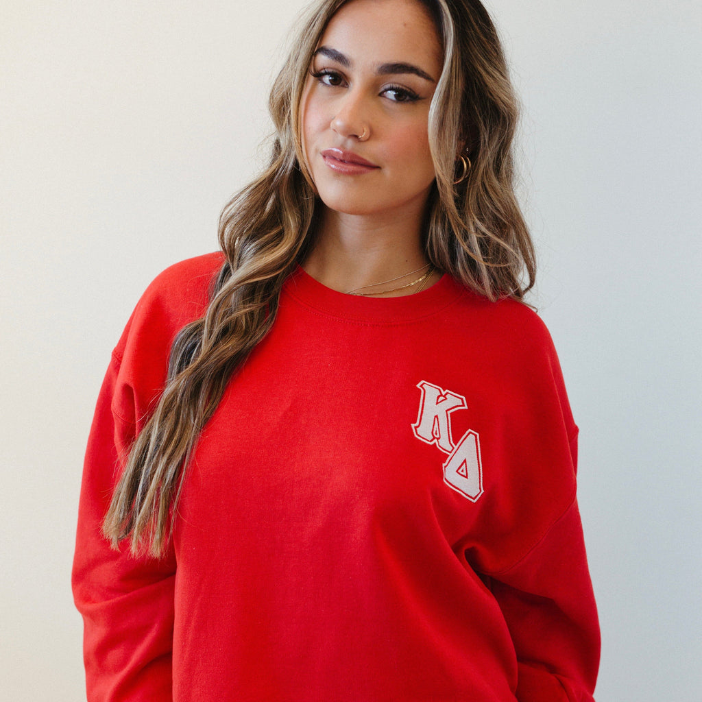 Ali & Ariel Greek Embroidered Crewneck