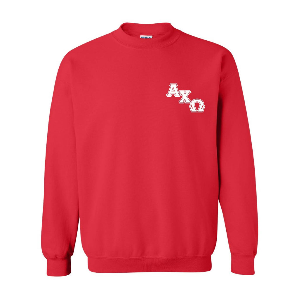 Ali & Ariel Greek Embroidered Crewneck Alpha Chi Omega / Medium