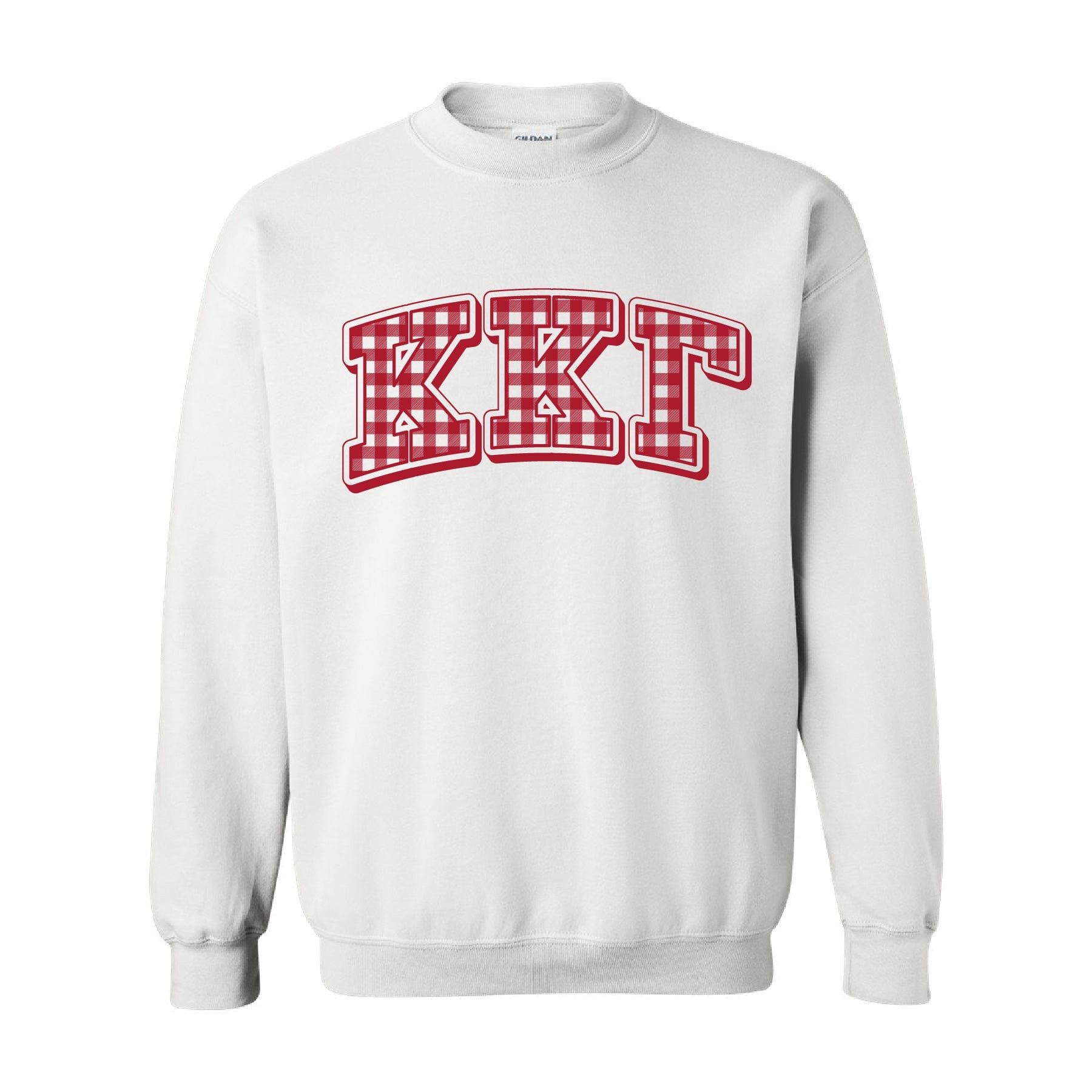 Greek Gingham Crewneck by Ali Ariel Sorority Apparel Greek Crewneck