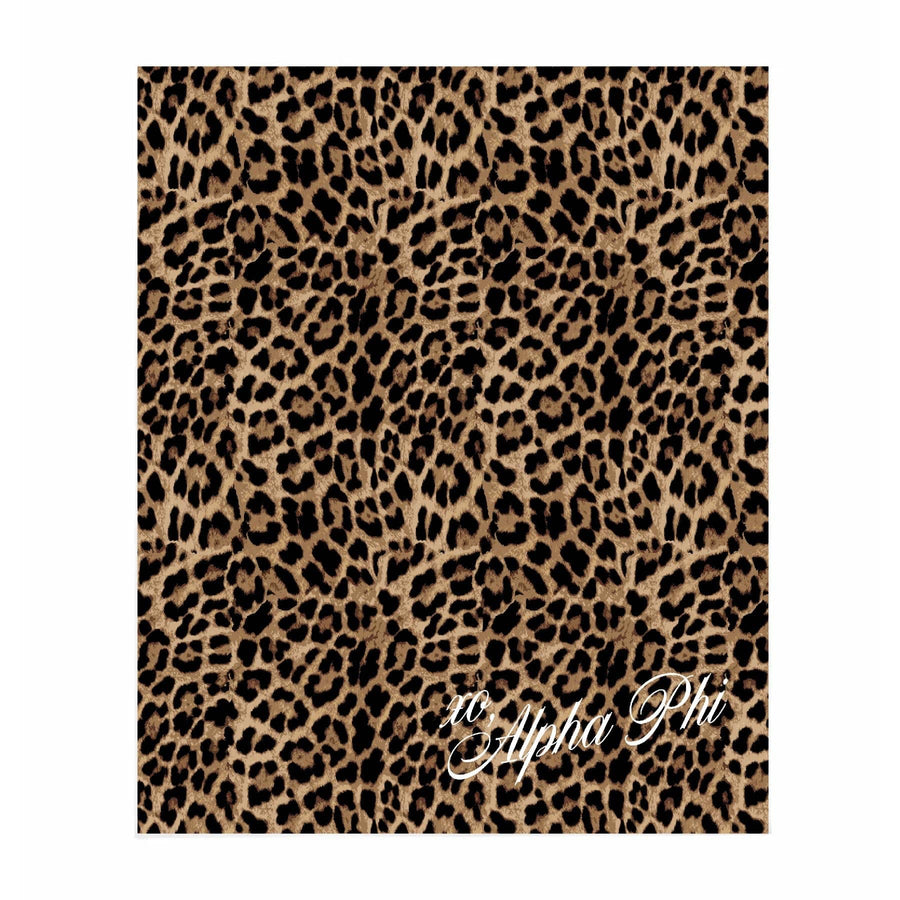 Ali & Ariel Greek Leopard Blanket Alpha Phi / Medium