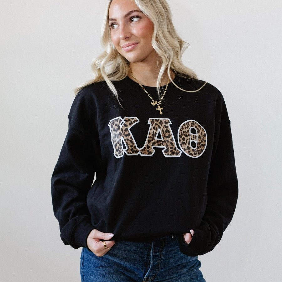 Ali & Ariel Greek Leopard Crewneck