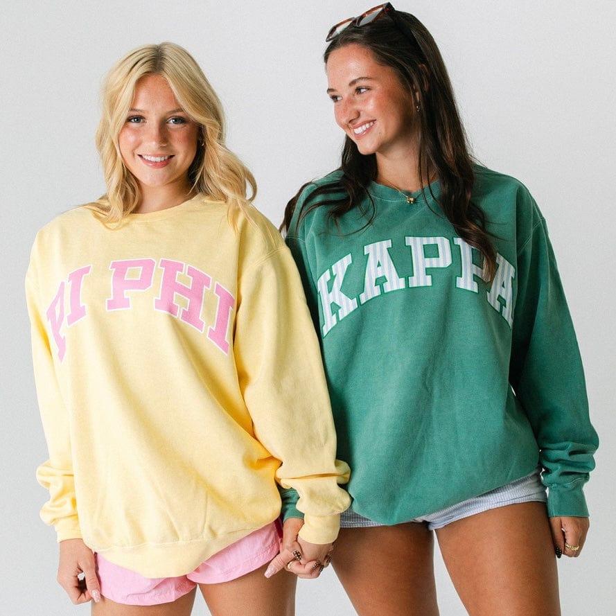 Ali & Ariel Green Collegiate Crewneck