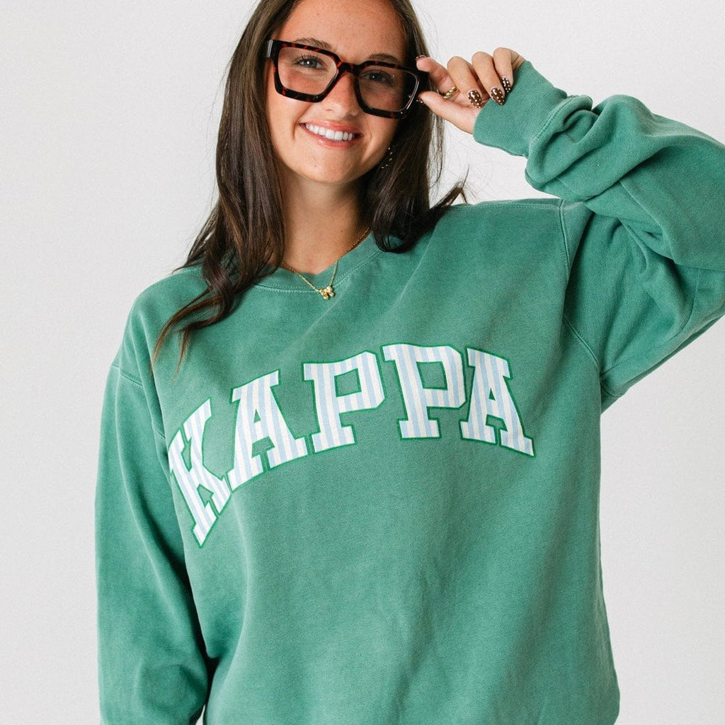 Ali & Ariel Green Collegiate Crewneck