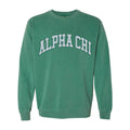 Ali & Ariel Green Collegiate Crewneck Alpha Chi Omega / Medium