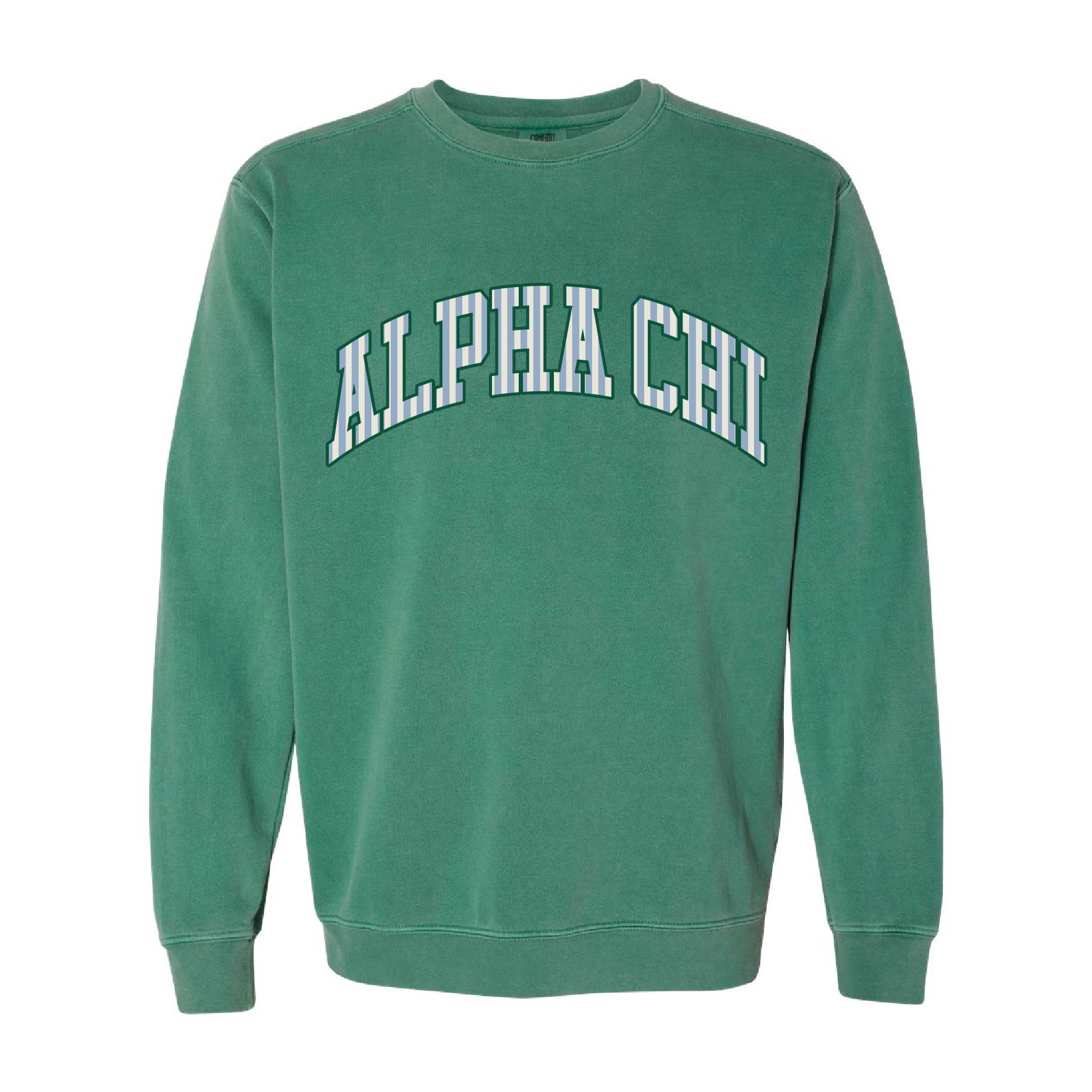 Ali & Ariel Green Collegiate Crewneck Alpha Chi Omega / Medium