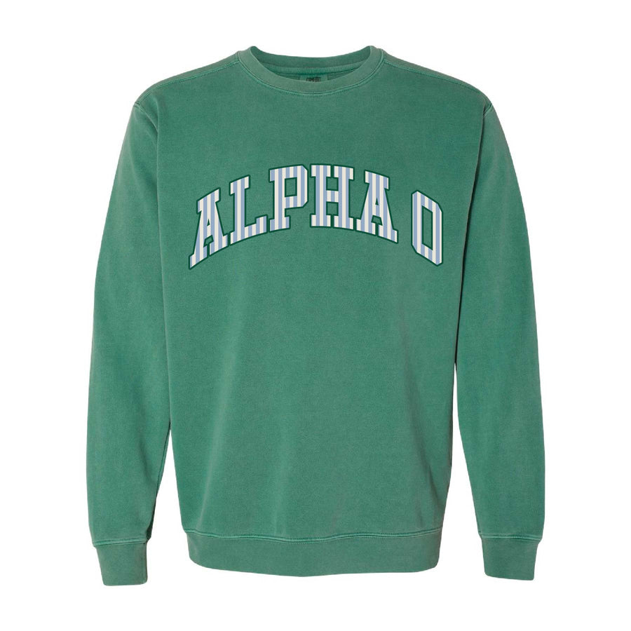Ali & Ariel Green Collegiate Crewneck Alpha Omicron Pi / Medium