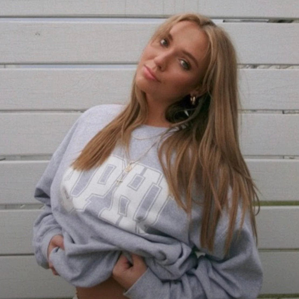 Ali & Ariel Grey Collegiate Crewneck