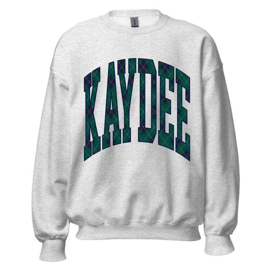 Ali & Ariel Grey Plaid Crewneck