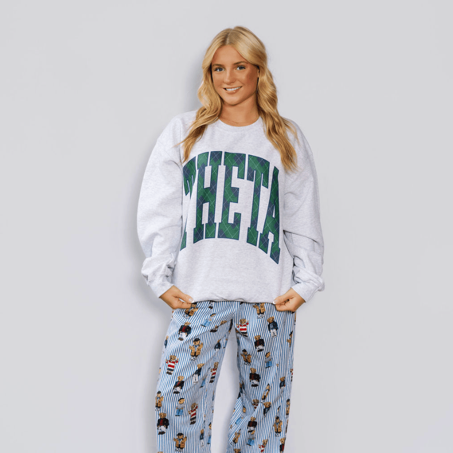 Ali & Ariel Grey Plaid Crewneck