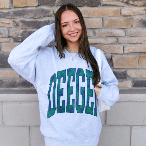 Ali & Ariel Grey Plaid Crewneck