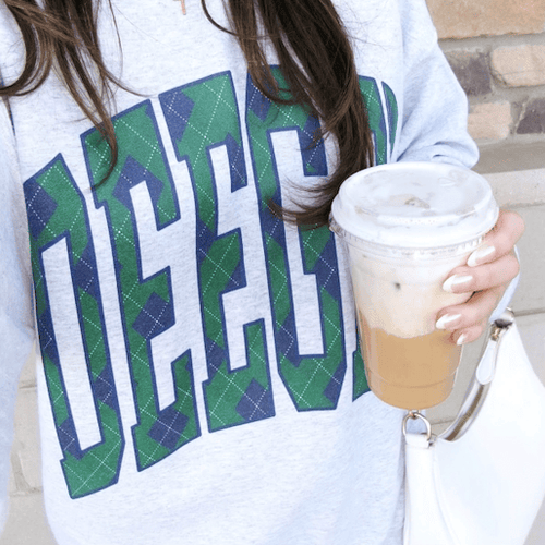 Ali & Ariel Grey Plaid Crewneck