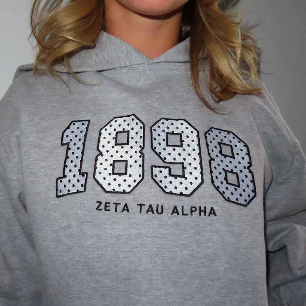Ali & Ariel Grey Polka Dot Embroidered Premium Hoodie