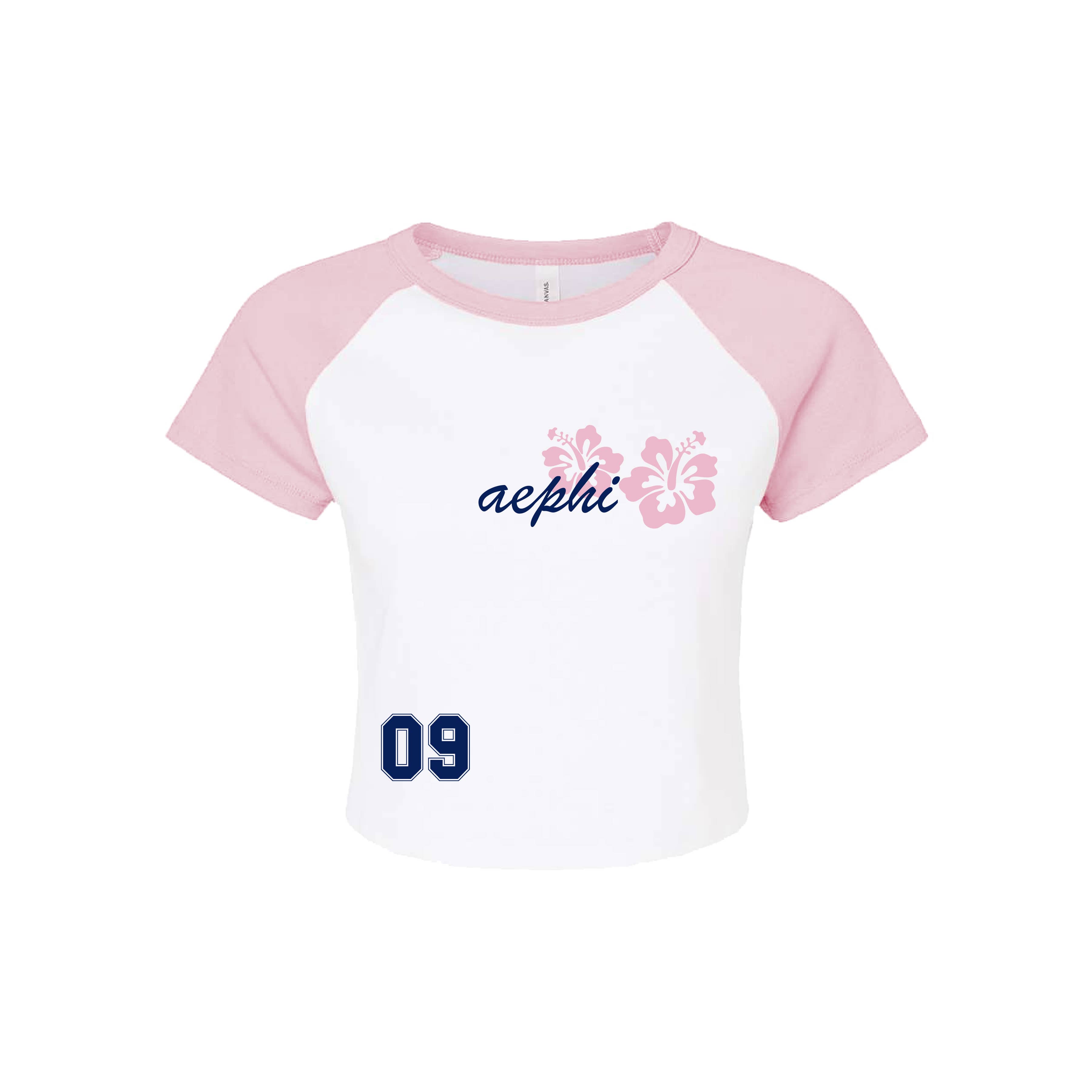 Ali & Ariel Hibiscus Raglan Tee Alpha Epsilon Phi / Small