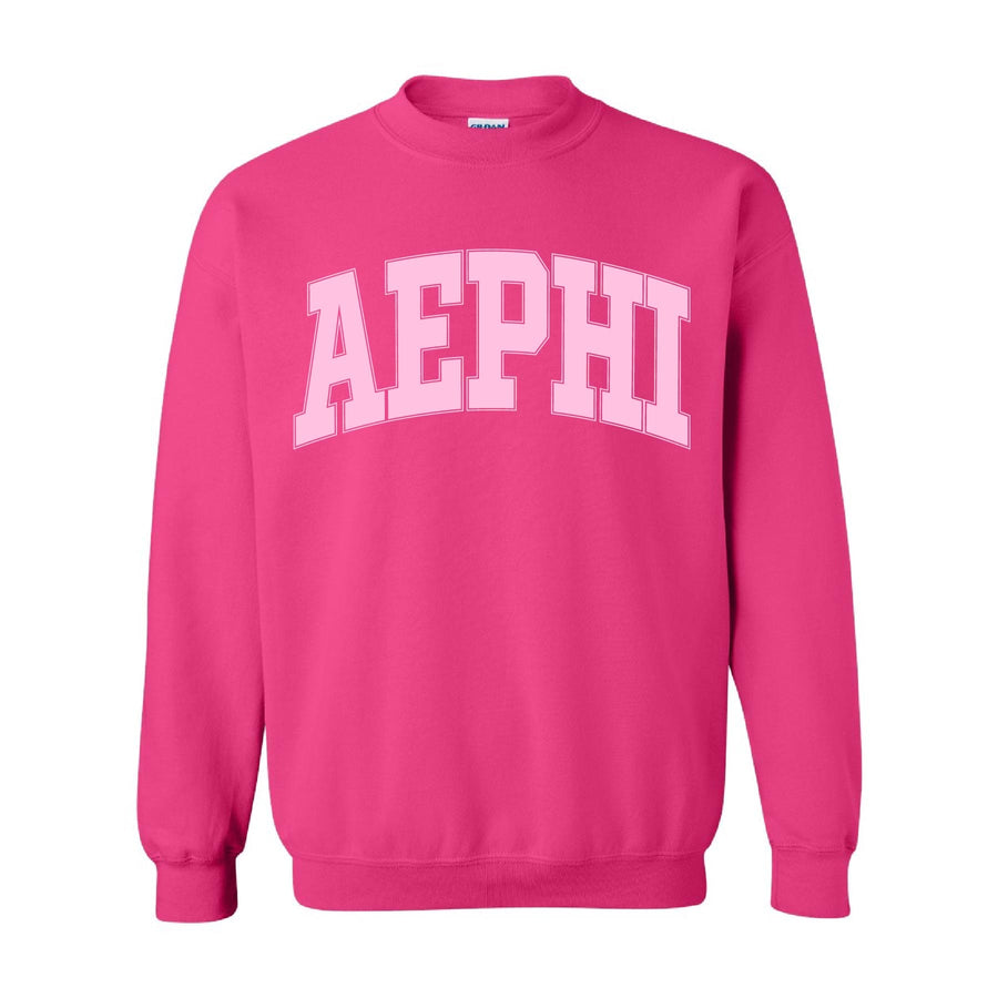 Ali & Ariel Hot Pink Collegiate Crewneck Alpha Epsilon Phi / Medium