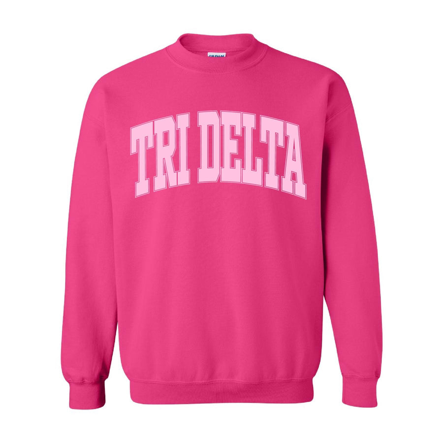 Ali & Ariel Hot Pink Collegiate Crewneck Delta Delta Delta / Medium