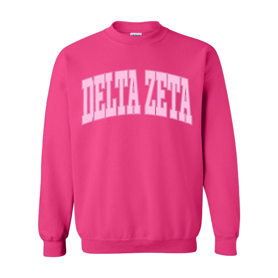 Ali & Ariel Hot Pink Collegiate Crewneck Delta Zeta / Medium