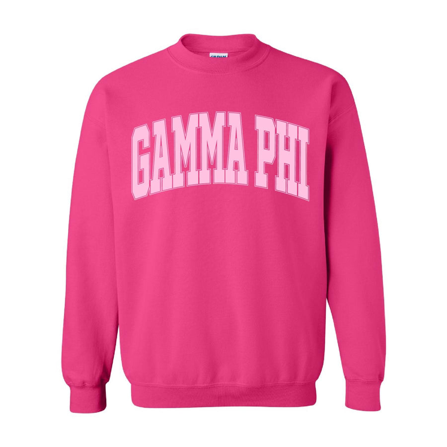 Ali & Ariel Hot Pink Collegiate Crewneck Gamma Phi Beta / Medium