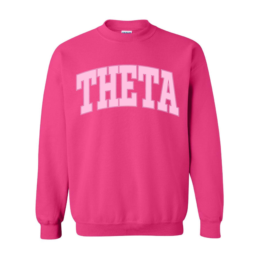 Ali & Ariel Hot Pink Collegiate Crewneck Kappa Alpha Theta / Medium