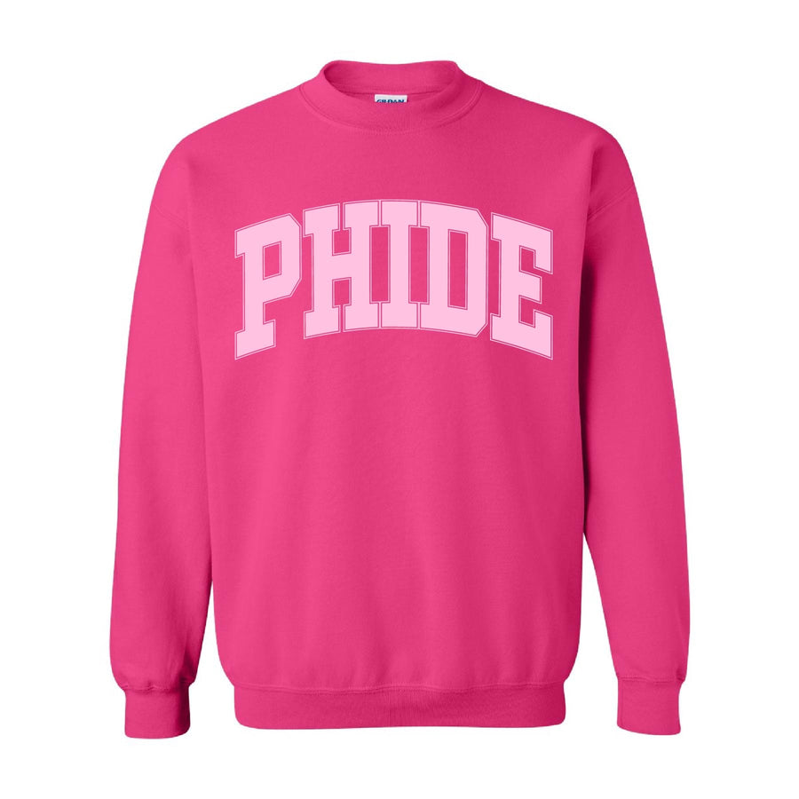 Ali & Ariel Hot Pink Collegiate Crewneck Phi Delta Epsilon / Medium