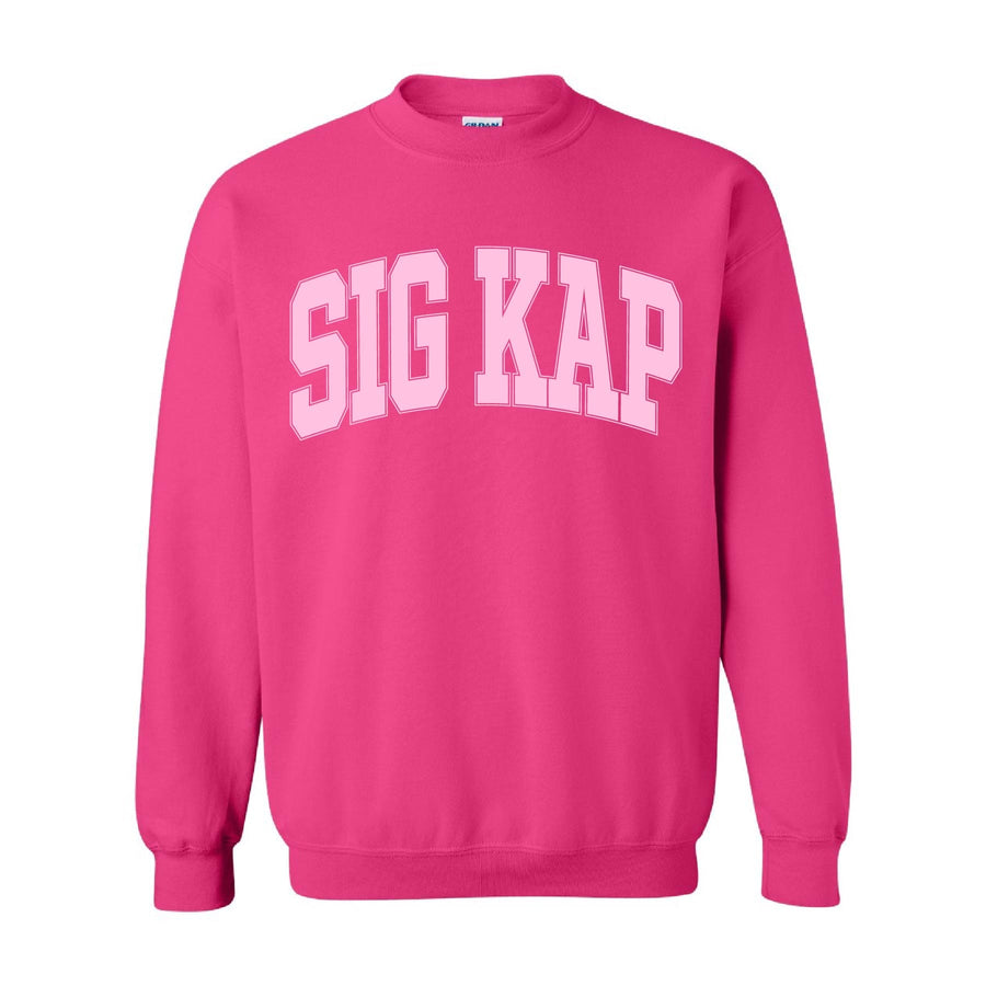 Ali & Ariel Hot Pink Collegiate Crewneck Sigma Kappa / Medium